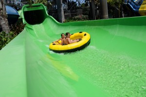 Slide at rapids water park