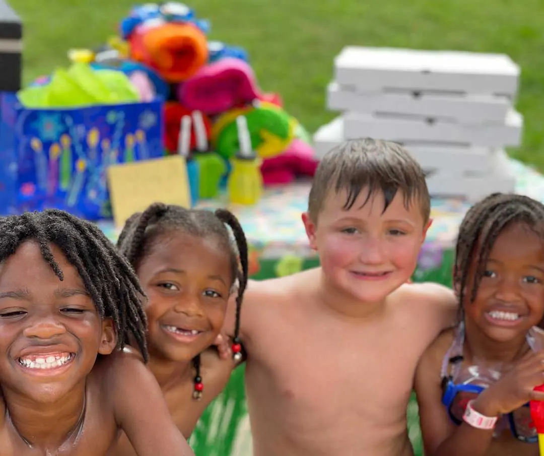 Kids enjoying a birthday party at the waterpark