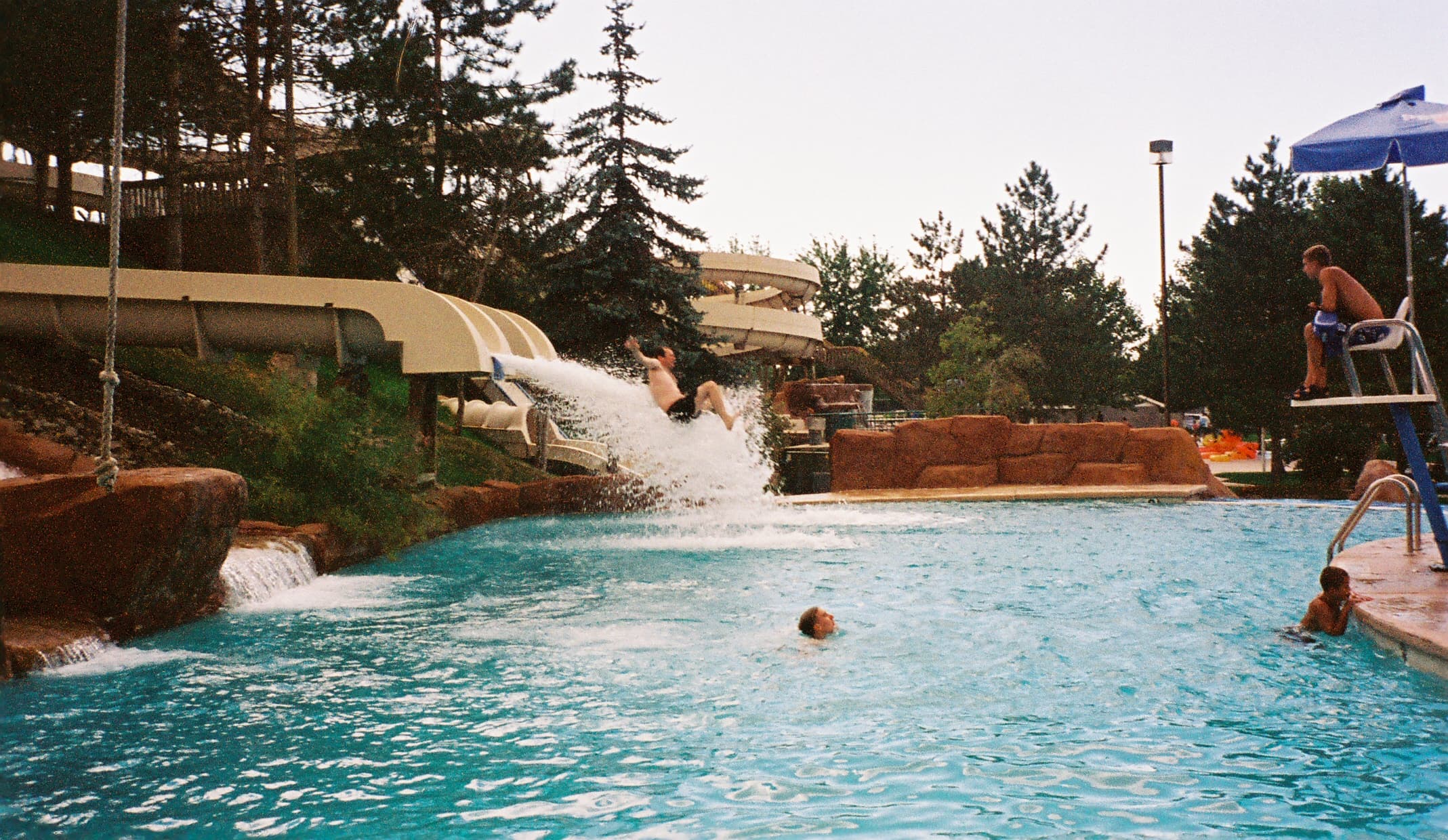 Water slides at a Raging Waters water park in the western U.S.