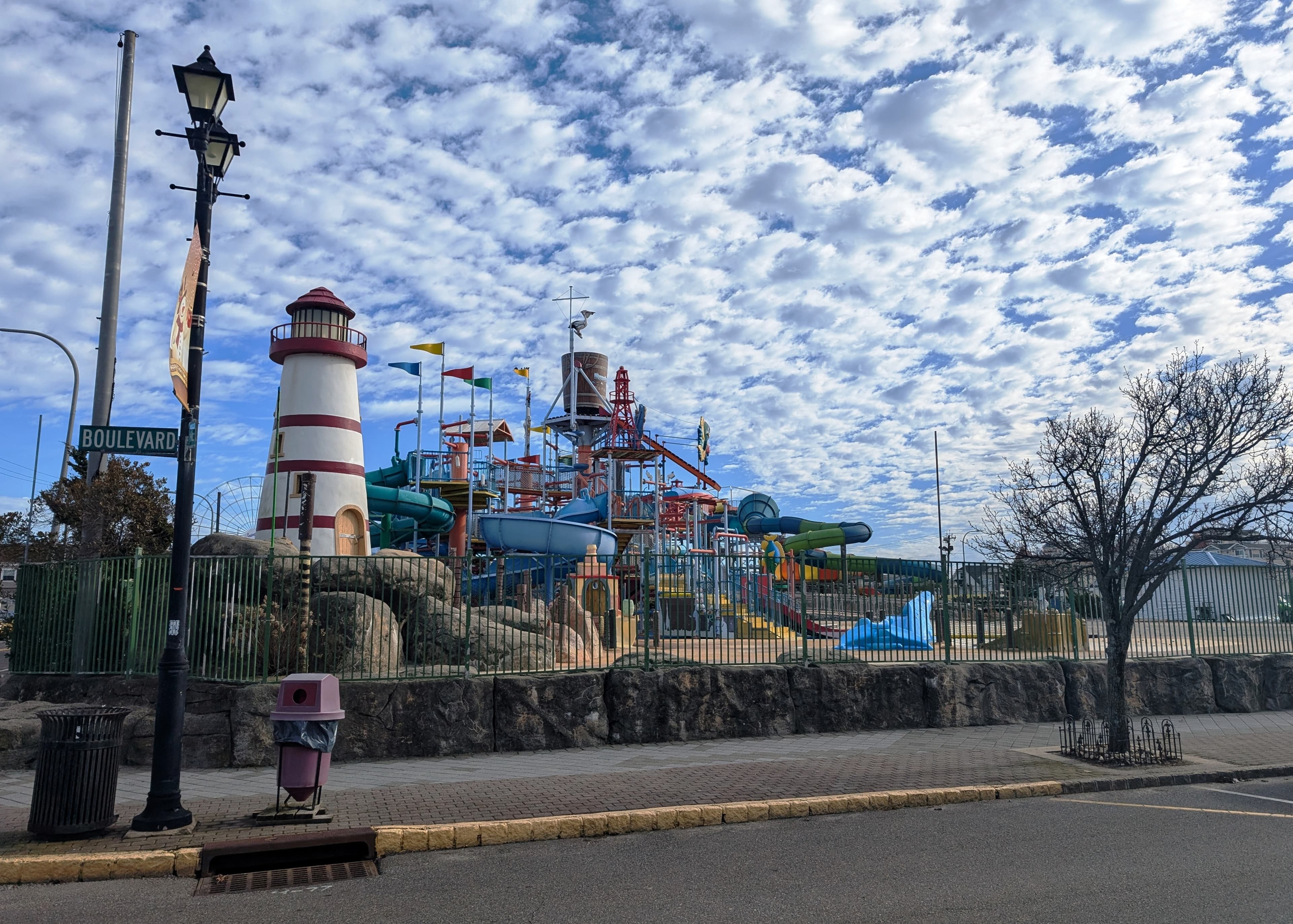 Breakwater Beach water park on the boardwalk at Seaside Heights, New Jersey